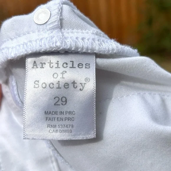 Articles Of Society Crisp White Skinny Ankle Jeans Designer Denim Size 29 - Picture 6 of 8